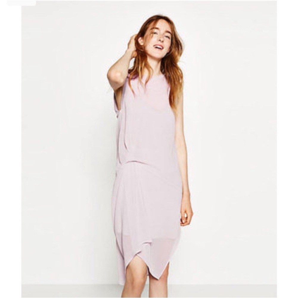 ZARA Flowing Chiffon Asymmetric Hem Double Dress